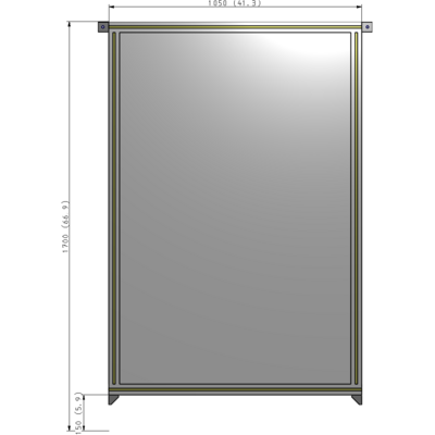 A4-1700-1050-0150-TYPZA GUARDING PANEL 1700MM TALL X 1050MM WIDE 1/4'' POLYCARBONATE