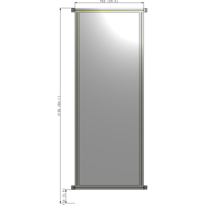 A4-2135-0750-0150-HYPZK GUARDING PANEL 2135MM TALL X 750MM WIDE 1/4'' POLYCARBONATE