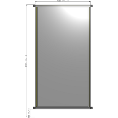 A4-2135-1050-0150-HYPZA GUARDING PANEL 2135MM TALL X 1050MM WIDE 1/4'' POLYCARBONATE