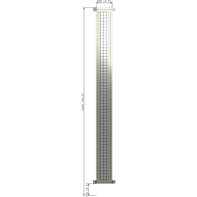 A4-2400-0200-0150-HYMZA GUARDING PANEL 2400MM TALL X 200MM WIDE 1'' MESH