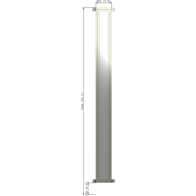 A4-2400-0200-0150-HYPZA GUARDING PANEL 2400MM TALL X 200MM WIDE 1/4'' POLYCARBONATE