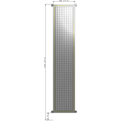 A4-2400-0450-0150-HYMZA GUARDING PANEL 2400MM TALL X 450MM WIDE 1'' MESH