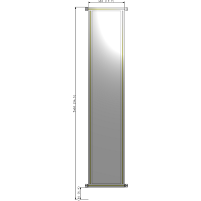 A4-2400-0450-0150-HYPZK GUARDING PANEL 2400MM TALL X 450MM WIDE 1/4'' POLYCARBONATE