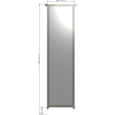 A4-2400-0600-0150-TYPZK GUARDING PANEL 2400MM TALL X 600MM WIDE 1/4'' POLYCARBONATE