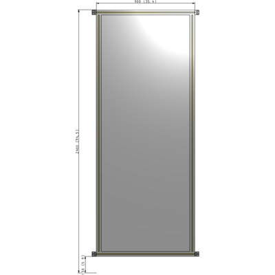 A4-2400-0900-0150-HYPZA GUARDING PANEL 2400MM TALL X 900MM WIDE 1/4'' POLYCARBONATE