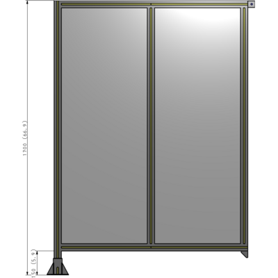 B1-1700-1200-0150-TYPFK GUARDING PANEL 1700MM TALL X 1200MM WIDE 1/4'' POLYCARBONATE