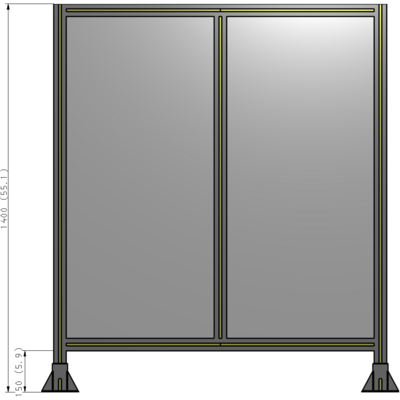 B3-1400-1200-0150-ZYPFA GUARDING PANEL 1400MM TALL X 1200MM WIDE 1/4'' POLYCARBONATE