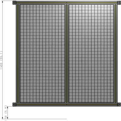 B4-1400-1200-0150-HYMZK GUARDING PANEL 1400MM TALL X 1200MM WIDE 1'' MESH