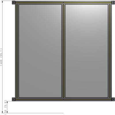 B4-1400-1200-0150-HYPZA GUARDING PANEL 1400MM TALL X 1200MM WIDE 1/4'' POLYCARBONATE