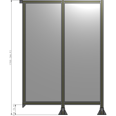 B6-1700-1200-0150-TYPFK GUARDING PANEL 1700MM TALL X 1200MM WIDE 1/4'' POLYCARBONATE