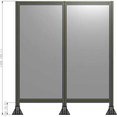 B8-1400-1200-0150-ZYPFA GUARDING PANEL 1400MM TALL X 1200MM WIDE 1/4'' POLYCARBONATE