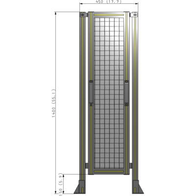 E3-1400-0450-0150-GYMTA GUARDING PANEL 1400MM TALL X 450MM WIDE 1'' MESH