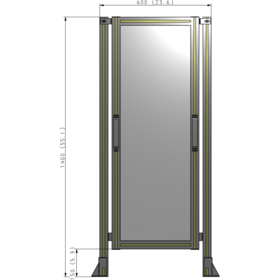 E3-1400-0600-0150-GYPTK GUARDING PANEL 1400MM TALL X 600MM WIDE 1/4'' POLYCARBONATE