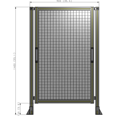 E3-1400-0900-0150-GYMTA GUARDING PANEL 1400MM TALL X 900MM WIDE 1'' MESH