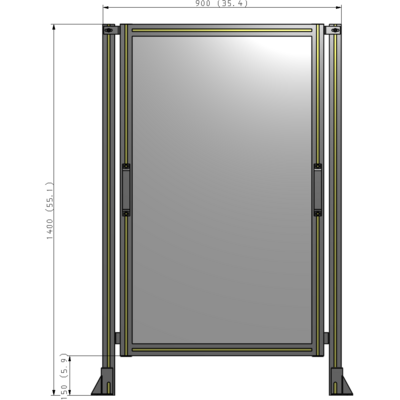 E3-1400-0900-0150-GYPTA GUARDING PANEL 1400MM TALL X 900MM WIDE 1/4'' POLYCARBONATE