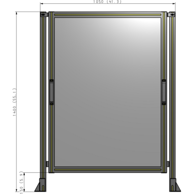 E3-1400-1050-0150-GYPTK GUARDING PANEL 1400MM TALL X 1050MM WIDE 1/4'' POLYCARBONATE