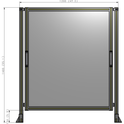 E3-1400-1200-0150-GYPTK GUARDING PANEL 1400MM TALL X 1200MM WIDE 1/4'' POLYCARBONATE