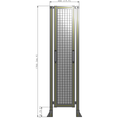 E3-1700-0450-0150-GYMTA GUARDING PANEL 1700MM TALL X 450MM WIDE 1'' MESH