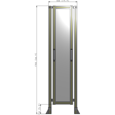 E3-1700-0450-0150-GYPTK GUARDING PANEL 1700MM TALL X 450MM WIDE 1/4'' POLYCARBONATE