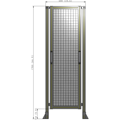 E3-1700-0600-0150-GYMTK GUARDING PANEL 1700MM TALL X 600MM WIDE 1'' MESH