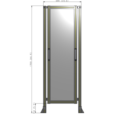 E3-1700-0600-0150-GYPTA GUARDING PANEL 1700MM TALL X 600MM WIDE 1/4'' POLYCARBONATE