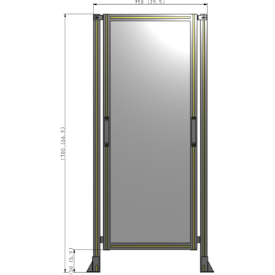 E3-1700-0750-0150-GYPTA GUARDING PANEL 1700MM TALL X 750MM WIDE 1/4'' POLYCARBONATE