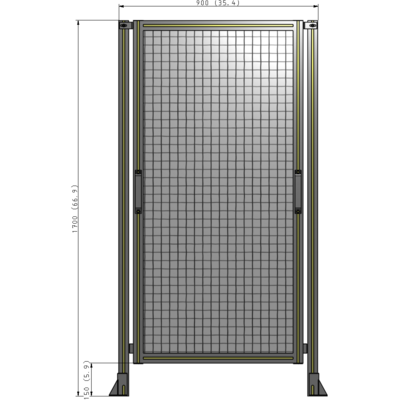 E3-1700-0900-0150-GYMTA GUARDING PANEL 1700MM TALL X 900MM WIDE 1'' MESH