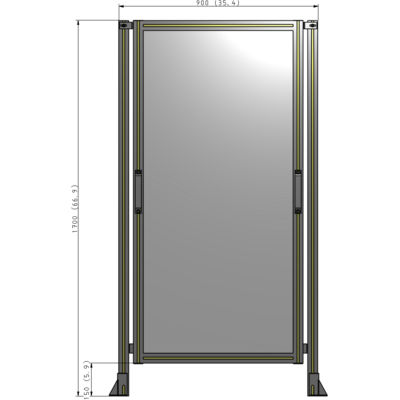 E3-1700-0900-0150-GYPTK GUARDING PANEL 1700MM TALL X 900MM WIDE 1/4'' POLYCARBONATE