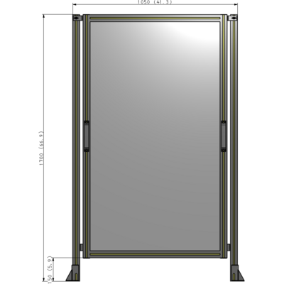 E3-1700-1050-0150-GYPTK GUARDING PANEL 1700MM TALL X 1050MM WIDE 1/4'' POLYCARBONATE