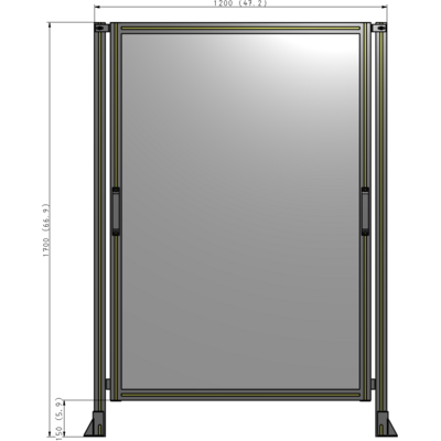 E3-1700-1200-0150-GYPTK GUARDING PANEL 1700MM TALL X 1200MM WIDE 1/4'' POLYCARBONATE