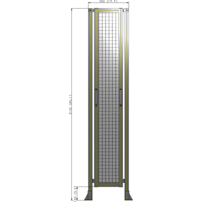 E3-2135-0450-0150-GYMTK GUARDING PANEL 2135MM TALL X 450MM WIDE 1'' MESH