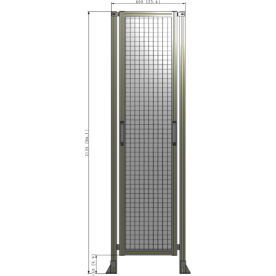 E3-2135-0600-0150-GYMTK GUARDING PANEL 2135MM TALL X 600MM WIDE 1'' MESH