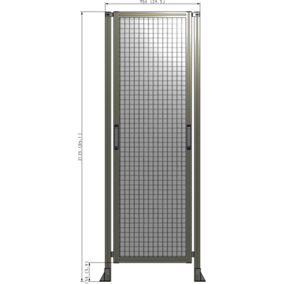 E3-2135-0750-0150-GYMTA GUARDING PANEL 2135MM TALL X 750MM WIDE 1'' MESH