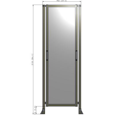 E3-2135-0750-0150-GYPTK GUARDING PANEL 2135MM TALL X 750MM WIDE 1/4'' POLYCARBONATE