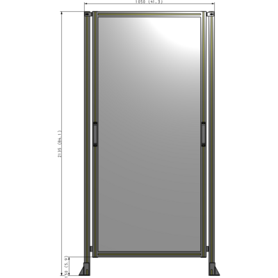 E3-2135-1050-0150-GYPTK GUARDING PANEL 2135MM TALL X 1050MM WIDE 1/4'' POLYCARBONATE