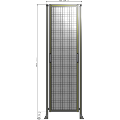 E3-2400-0750-0150-GYMTA GUARDING PANEL 2400MM TALL X 750MM WIDE 1'' MESH