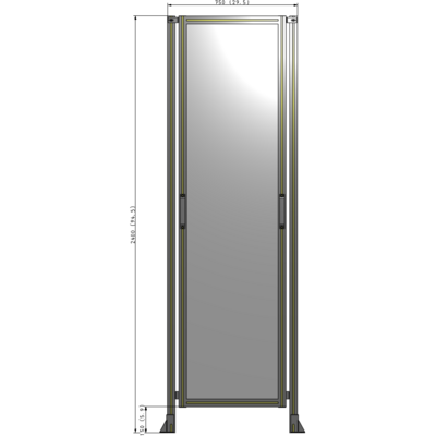 E3-2400-0750-0150-GYPTA GUARDING PANEL 2400MM TALL X 750MM WIDE 1/4'' POLYCARBONATE