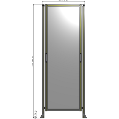 E3-2400-0900-0150-GYPTA GUARDING PANEL 2400MM TALL X 900MM WIDE 1/4'' POLYCARBONATE
