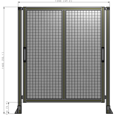 E4-1400-1200-0150-GYMTA GUARDING PANEL 1400MM TALL X 1200MM WIDE 1'' MESH