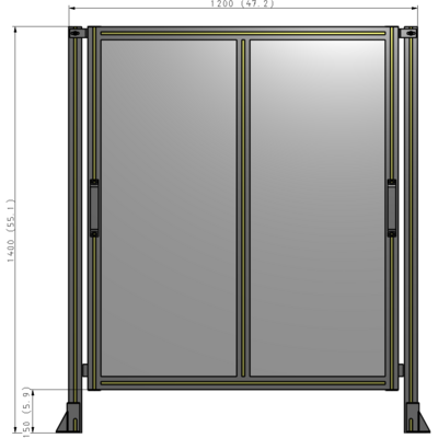 E4-1400-1200-0150-GYPTK GUARDING PANEL 1400MM TALL X 1200MM WIDE 1/4'' POLYCARBONATE