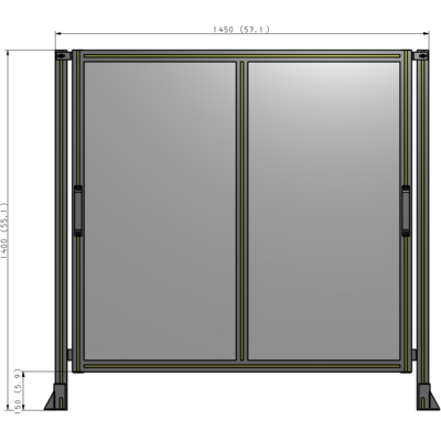 E4-1400-1450-0150-GYPTA GUARDING PANEL 1400MM TALL X 1450MM WIDE 1/4'' POLYCARBONATE