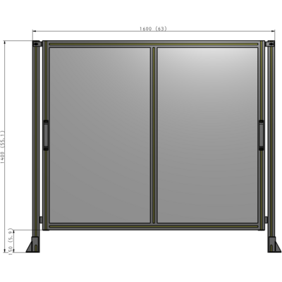 E4-1400-1600-0150-GYPTK GUARDING PANEL 1400MM TALL X 1600MM WIDE 1/4'' POLYCARBONATE