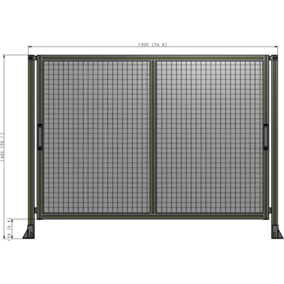 E4-1400-1900-0150-GYMTA GUARDING PANEL 1400MM TALL X 1900MM WIDE 1'' MESH