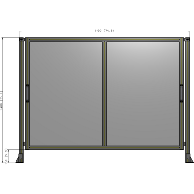 E4-1400-1900-0150-GYPTA GUARDING PANEL 1400MM TALL X 1900MM WIDE 1/4'' POLYCARBONATE