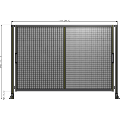 E4-1400-2000-0150-GYMTA GUARDING PANEL 1400MM TALL X 2000MM WIDE 1'' MESH