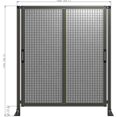 E4-1700-1450-0150-GYMTK GUARDING PANEL 1700MM TALL X 1450MM WIDE 1'' MESH