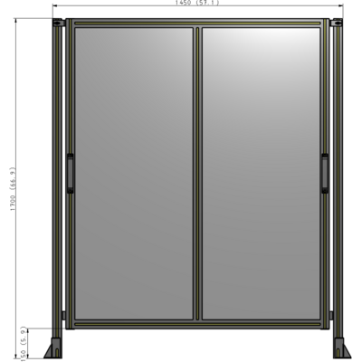 E4-1700-1450-0150-GYPTK GUARDING PANEL 1700MM TALL X 1450MM WIDE 1/4'' POLYCARBONATE