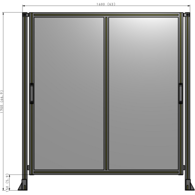 E4-1700-1600-0150-GYPTK GUARDING PANEL 1700MM TALL X 1600MM WIDE 1/4'' POLYCARBONATE
