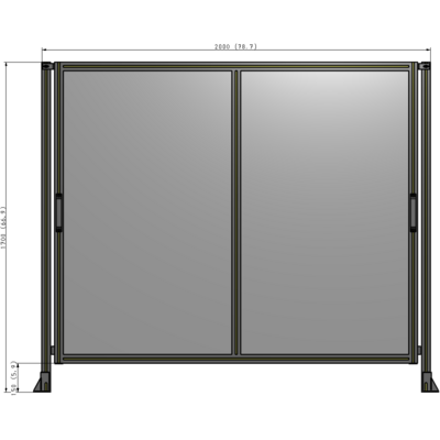 E4-1700-2000-0150-GYPTA GUARDING PANEL 1700MM TALL X 2000MM WIDE 1/4'' POLYCARBONATE