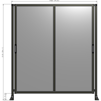 E4-2135-1900-0150-GYPTK GUARDING PANEL 2135MM TALL X 1900MM WIDE 1/4'' POLYCARBONATE